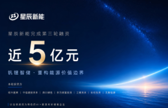 星辰新能完成近5亿元第三轮融资，正式开启Pre-IPO轮融资进程